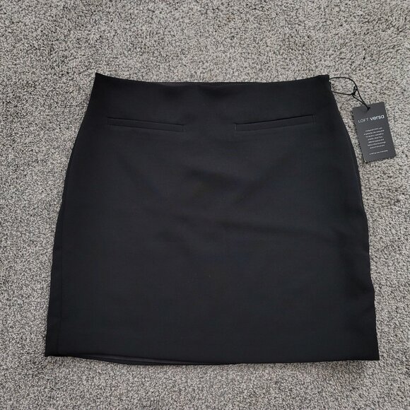Loft Versa Black Lined Skirt Size 0 - New With Tag! - Picture 6 of 13